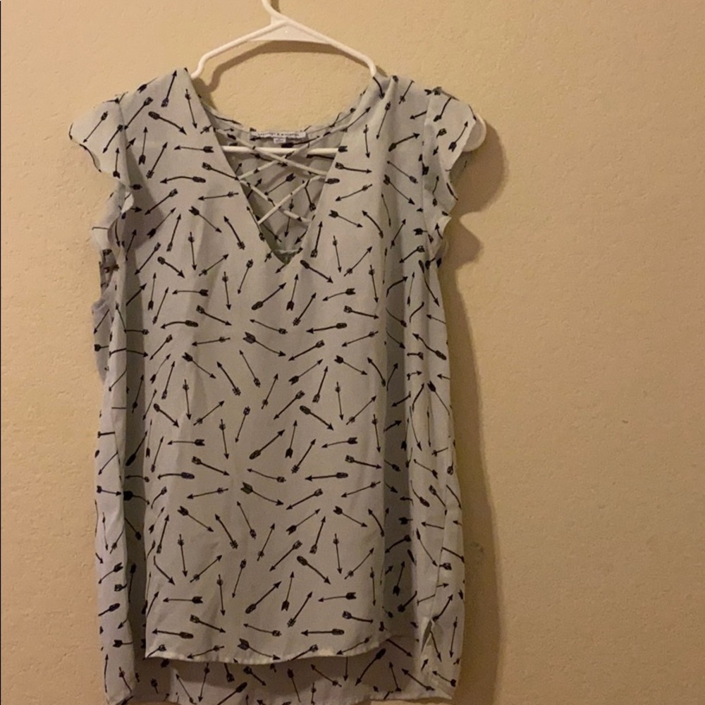 Crescent & Willough white blouse